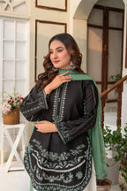 Black Embroidered 3-Piece