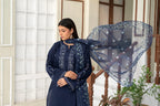 Blue Embroidered 3-Piece