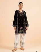 Black  Embroidered 3-Piece