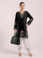 Black  Embroidered 3-Piece