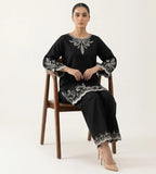 Elegant black 2-Piece Embroidered Suit