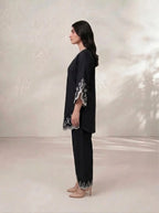 Elegant black 2-Piece Embroidered Suit