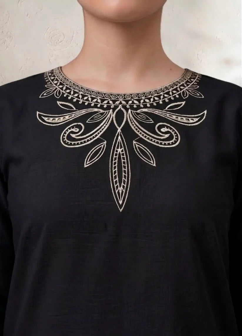 Elegant black 2-Piece Embroidered Suit