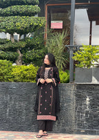 Black Rose Embroidered 3-Piece