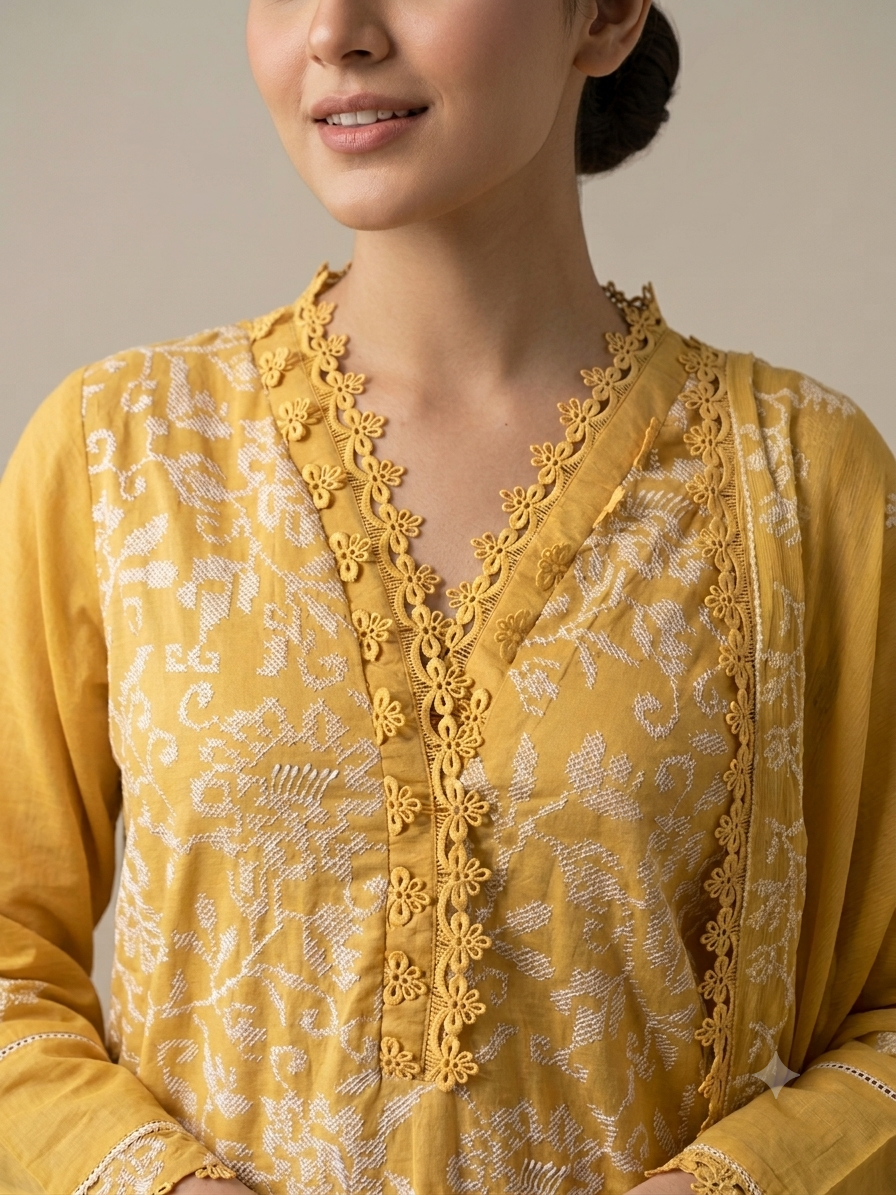 musted   Embroidered 3-Piece