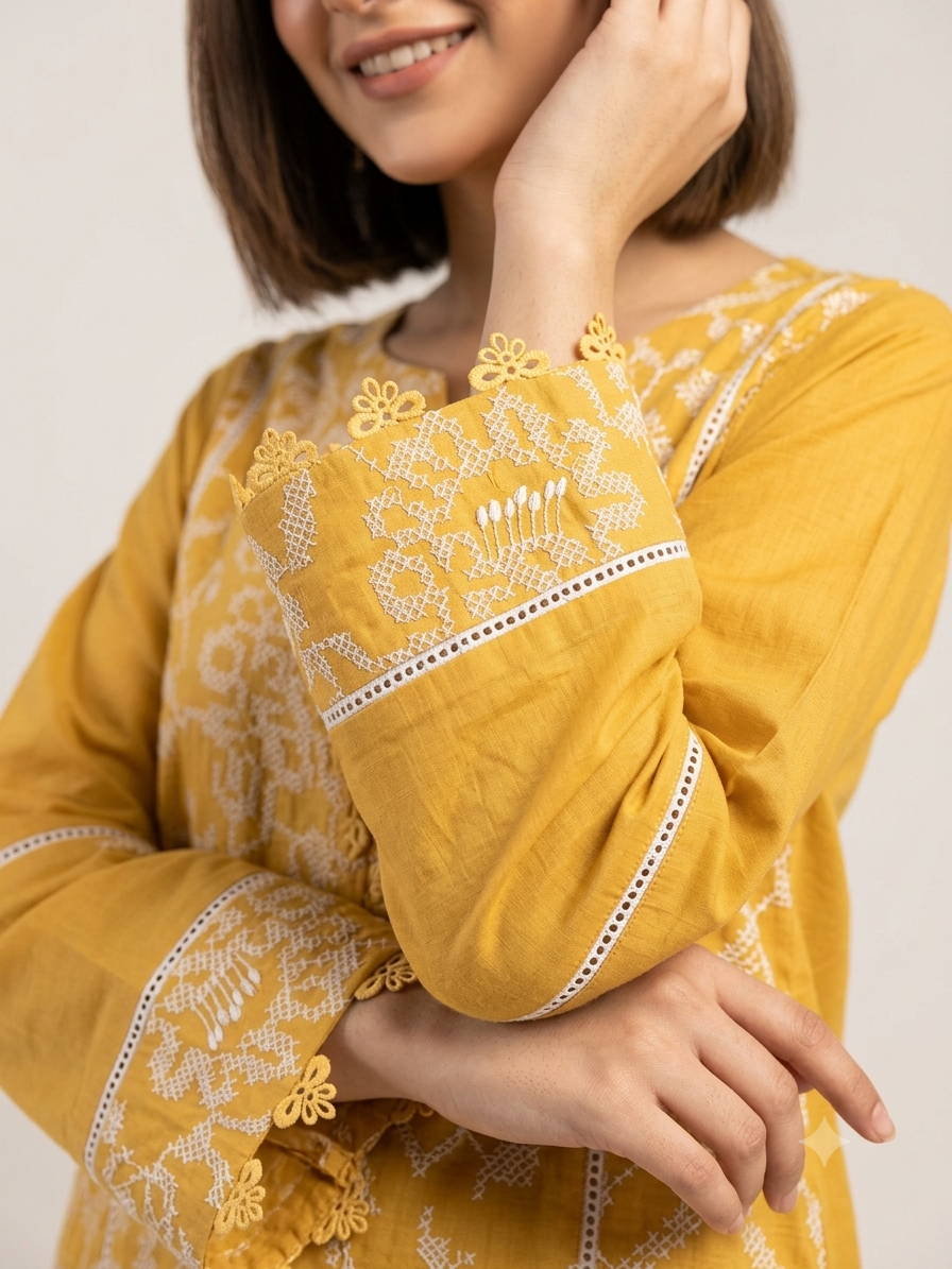musted   Embroidered 3-Piece
