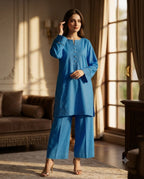 Royal Blue Embroidered 2-Piece
