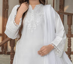 white Embroidered 3-Piece